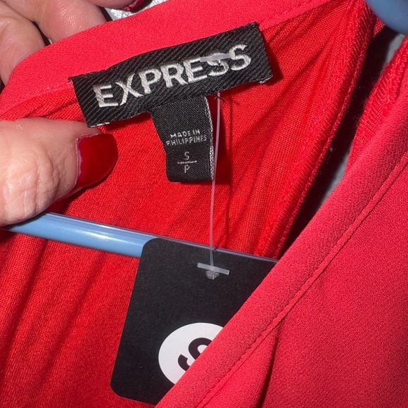 Express Red Ruffled Backless Tank Top - Picture 2 of 3